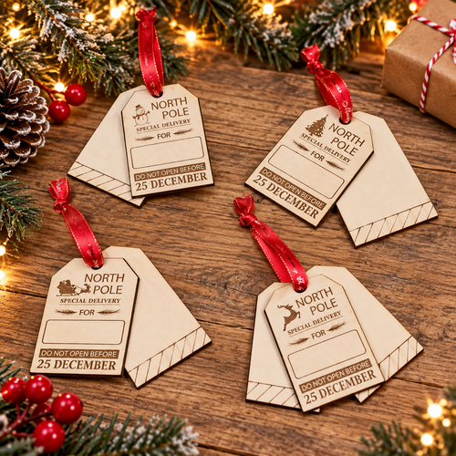 A Little Christmas Magic from Santa 🎅🎄 | Personalised North Pole Wooden Gift Tags