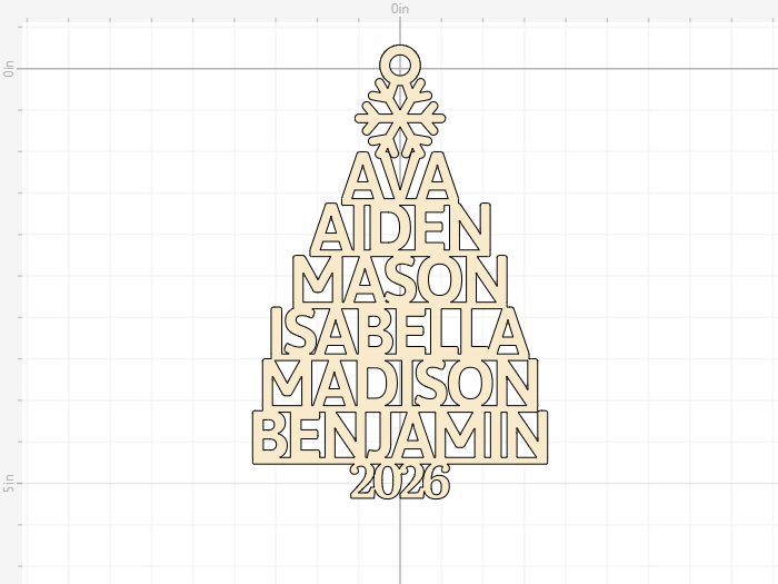 Family Names Christmas Tree Ornament