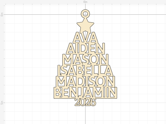 Family Names Christmas Tree Ornament