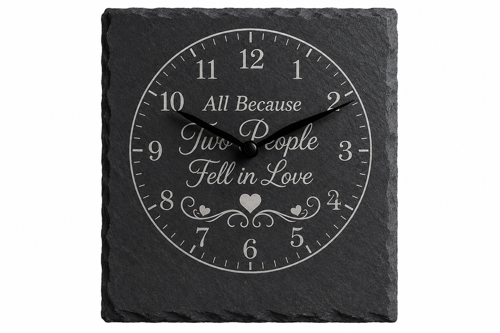Time Spent Together Is Time Well Spent Slate Wall Clock | 33cm Handmade Gift