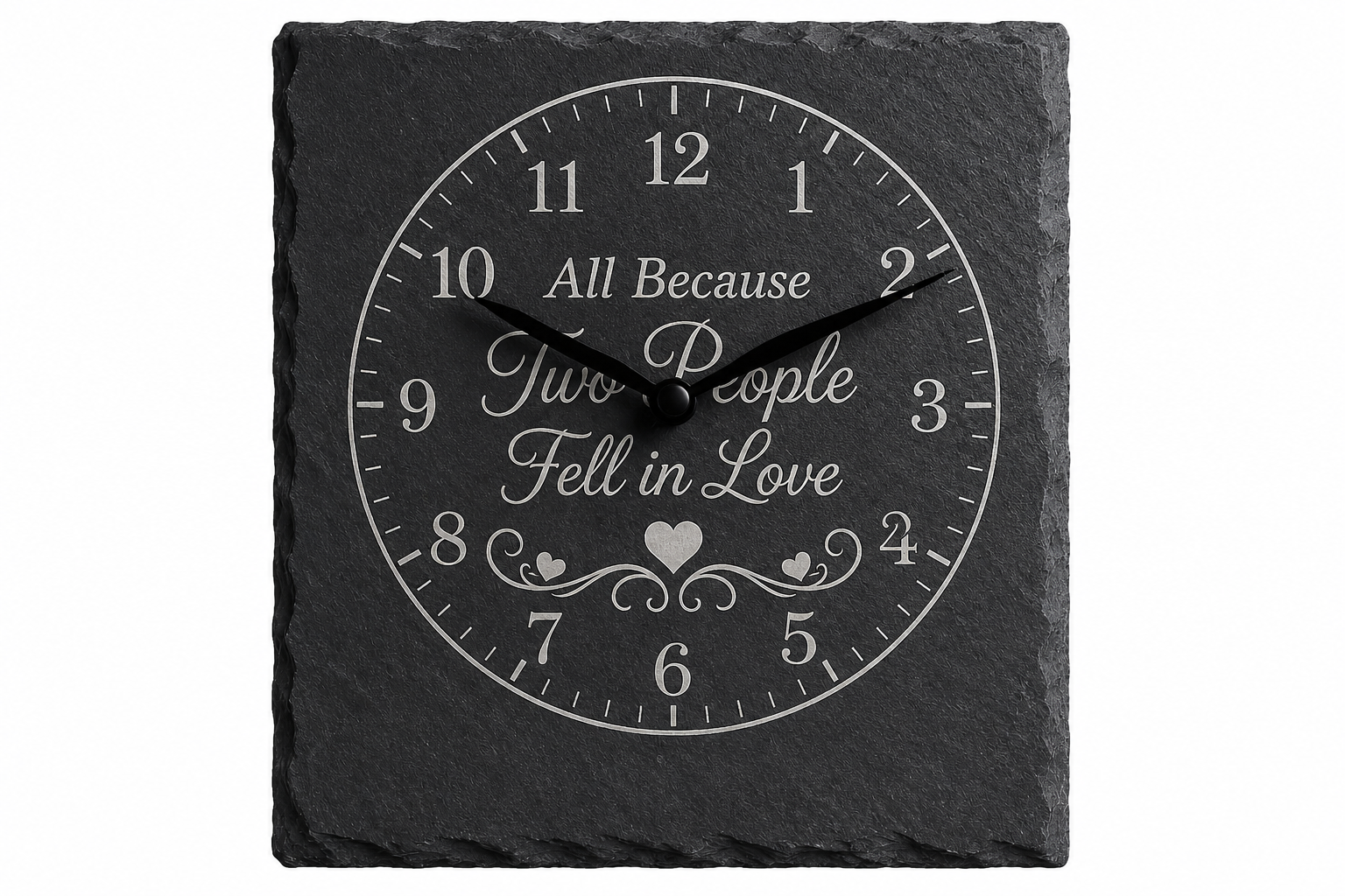 Time Spent Together Is Time Well Spent Slate Wall Clock | 33cm Handmade Gift