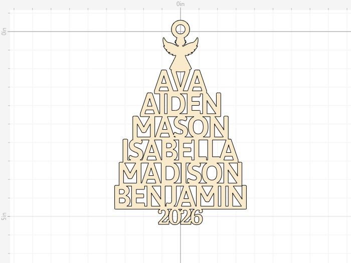 Family Names Christmas Tree Ornament