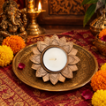 Wooden Lotus Tealight Holder – Indian Inspired Candle Décor