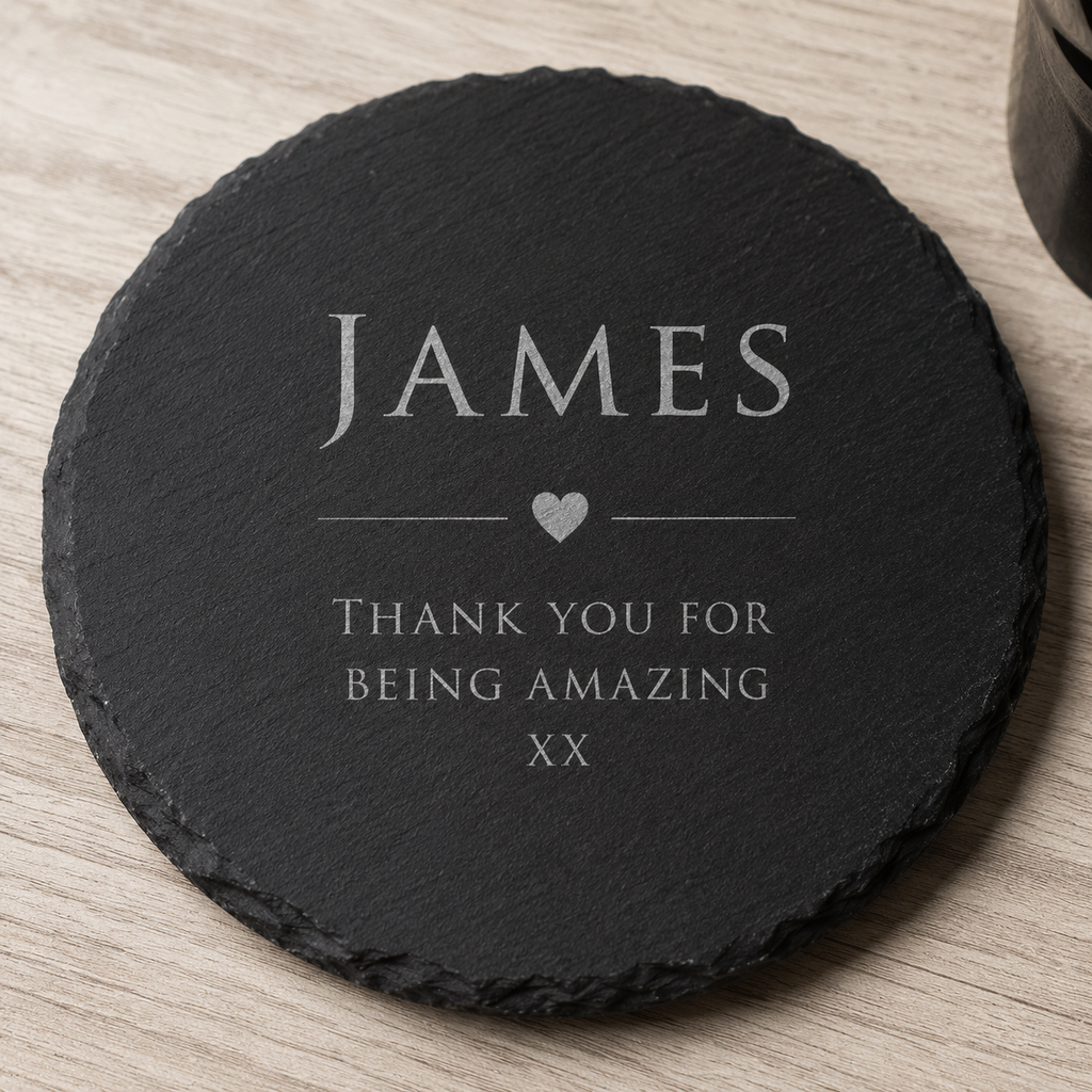 Personalised Black Slate Coaster