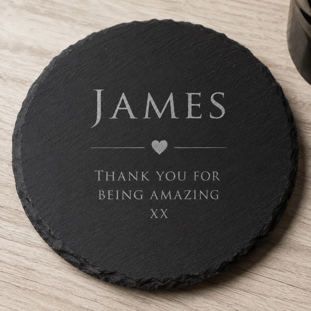 Personalised Black Slate Coaster