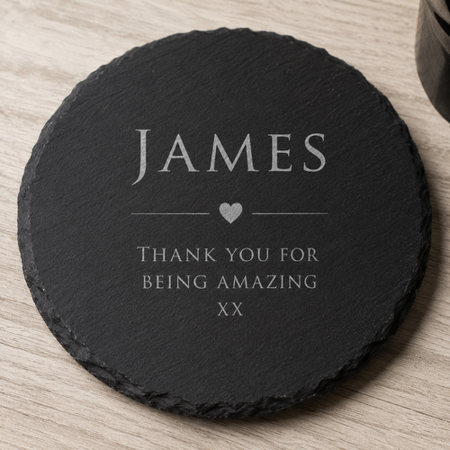 Personalised Black Slate Coaster